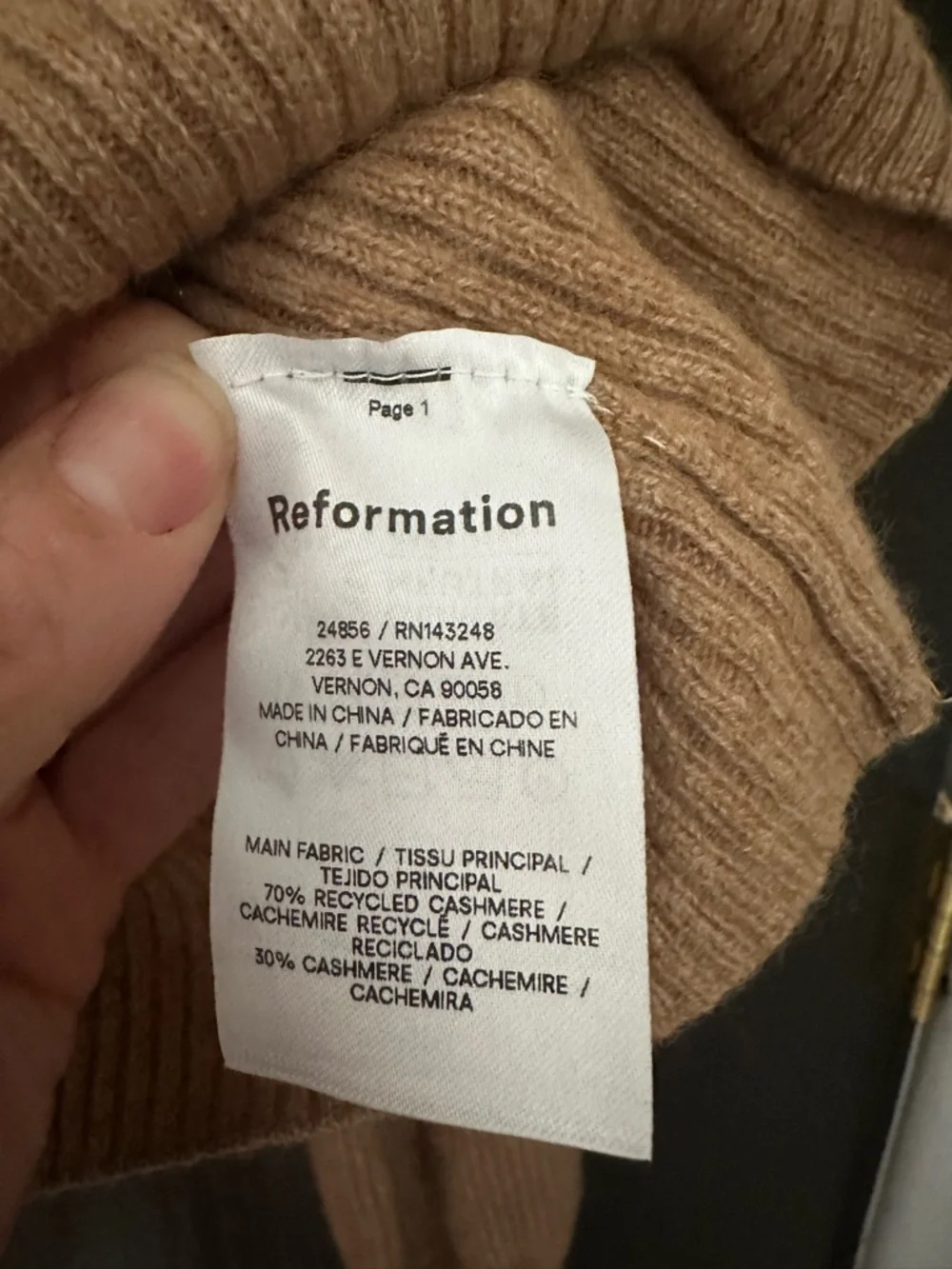 Reformation Luisa Cashmere Sweater L - Picture 6 of 7